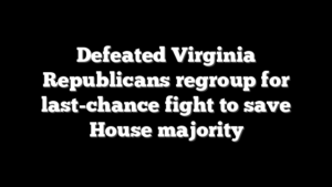Defeated Virginia Republicans regroup for last-chance fight to save House majority