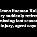 Falcons lineman Kaleb McGary suddenly retires at 31 after missing last season with injury, agent says