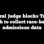 Federal judge blocks Trump push to collect race-based admissions data