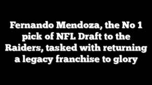 Fernando Mendoza, the No 1 pick of NFL Draft to the Raiders, tasked with returning a legacy franchise to glory