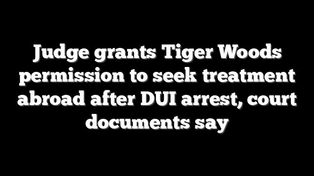 Judge grants Tiger Woods permission to seek treatment abroad after DUI arrest, court documents say