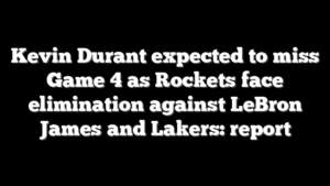 Kevin Durant expected to miss Game 4 as Rockets face elimination against LeBron James and Lakers: report