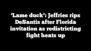 ‘Lame duck’: Jeffries rips DeSantis after Florida invitation as redistricting fight heats up