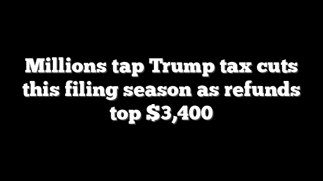 Millions tap Trump tax cuts this filing season as refunds top $3,400