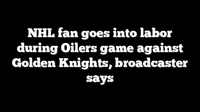 NHL fan goes into labor during Oilers game against Golden Knights, broadcaster says