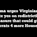 Obama urges Virginians to vote yes on redistricting measure that could give Democrats 4 more House seats