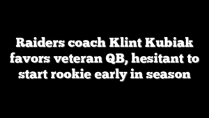 Raiders coach Klint Kubiak favors veteran QB, hesitant to start rookie early in season