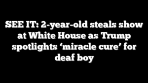 SEE IT: 2-year-old steals show at White House as Trump spotlights ‘miracle cure’ for deaf boy