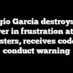 Sergio Garcia destroys his driver in frustration at the Masters, receives code of conduct warning