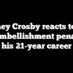 Sidney Crosby reacts to the first embellishment penalty of his 21-year career