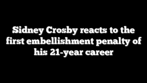 Sidney Crosby reacts to the first embellishment penalty of his 21-year career