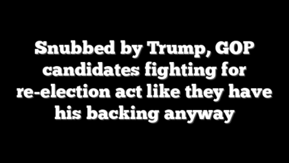Snubbed by Trump, GOP candidates fighting for re-election act like they have his backing anyway