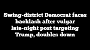 Swing-district Democrat faces backlash after vulgar late-night post targeting Trump, doubles down