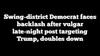 Swing-district Democrat faces backlash after vulgar late-night post targeting Trump, doubles down