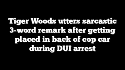 Tiger Woods utters sarcastic 3-word remark after getting placed in back of cop car during DUI arrest