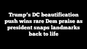 Trump’s DC beautification push wins rare Dem praise as president snaps landmarks back to life
