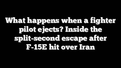 What happens when a fighter pilot ejects? Inside the split-second escape after F-15E hit over Iran