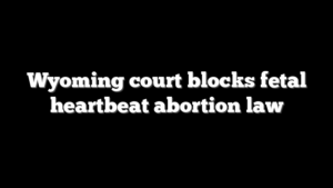 Wyoming court blocks fetal heartbeat abortion law