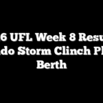2026 UFL Week 8 Results: Orlando Storm Clinch Playoff Berth