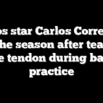 Astros star Carlos Correa out for the season after tearing ankle tendon during batting practice