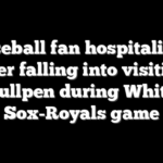Baseball fan hospitalized after falling into visiting bullpen during White Sox-Royals game