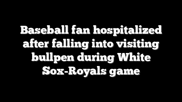 Baseball fan hospitalized after falling into visiting bullpen during White Sox-Royals game
