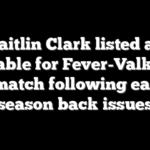 Caitlin Clark listed as probable for Fever-Valkyries rematch following early season back issues