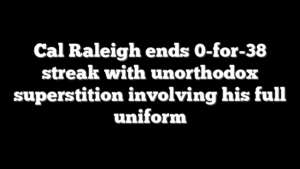 Cal Raleigh ends 0-for-38 streak with unorthodox superstition involving his full uniform