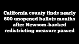 California county finds nearly 600 unopened ballots months after Newsom-backed redistricting measure passed