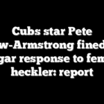 Cubs star Pete Crow-Armstrong fined for vulgar response to female heckler: report