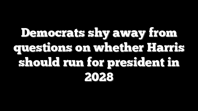 Democrats shy away from questions on whether Harris should run for president in 2028