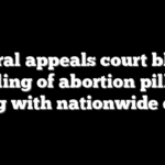 Federal appeals court blocks mailing of abortion pills in ruling with nationwide effect