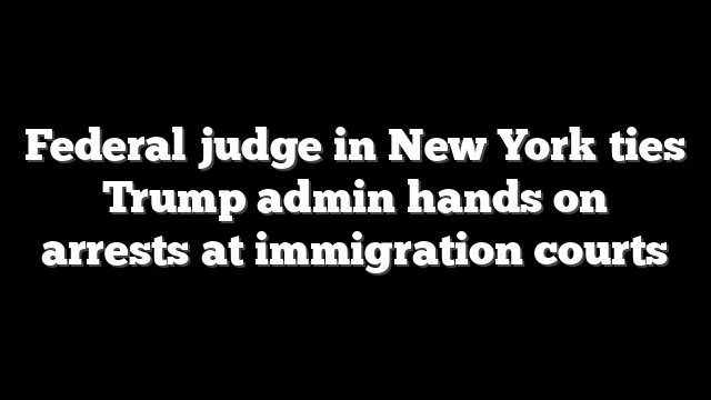 Federal judge in New York ties Trump admin hands on arrests at immigration courts