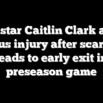 Fever star Caitlin Clark avoids serious injury after scary fall leads to early exit in preseason game