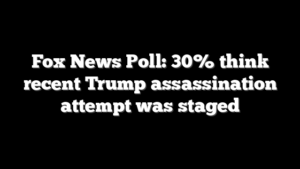 Fox News Poll: 30% think recent Trump assassination attempt was staged