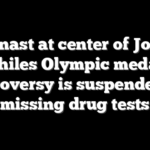 Gymnast at center of Jordan Chiles Olympic medal controversy is suspended for missing drug tests