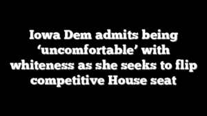 Iowa Dem admits being ‘uncomfortable’ with whiteness as she seeks to flip competitive House seat