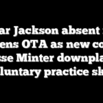 Lamar Jackson absent from Ravens OTA as new coach Jesse Minter downplays voluntary practice skip