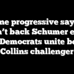 Maine progressive says he won’t back Schumer even after Democrats unite behind Collins challenger