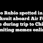 Marco Rubio spotted in Nike tracksuit aboard Air Force One during trip to China, igniting memes online