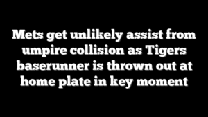 Mets get unlikely assist from umpire collision as Tigers baserunner is thrown out at home plate in key moment