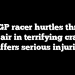 MotoGP racer hurtles through the air in terrifying crash, suffers serious injuries