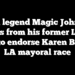NBA legend Magic Johnson breaks from his former Lakers boss to endorse Karen Bass in LA mayoral race