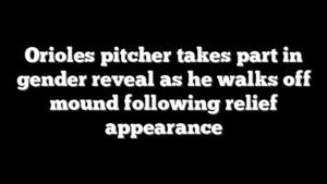 Orioles pitcher takes part in gender reveal as he walks off mound following relief appearance