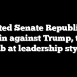 Ousted Senate Republican digs in against Trump, takes jab at leadership style