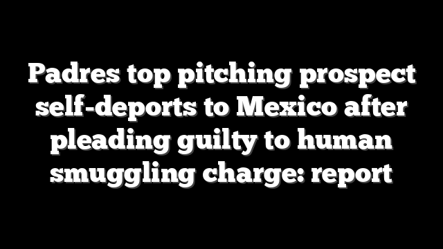 Padres top pitching prospect self-deports to Mexico after pleading guilty to human smuggling charge: report
