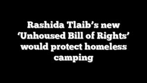 Rashida Tlaib’s new ‘Unhoused Bill of Rights’ would protect homeless camping