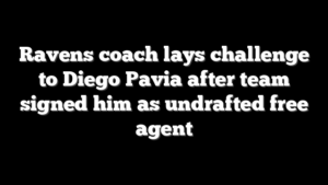 Ravens coach lays challenge to Diego Pavia after team signed him as undrafted free agent