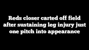 Reds closer carted off field after sustaining leg injury just one pitch into appearance