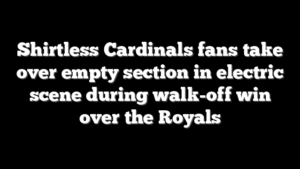 Shirtless Cardinals fans take over empty section in electric scene during walk-off win over the Royals